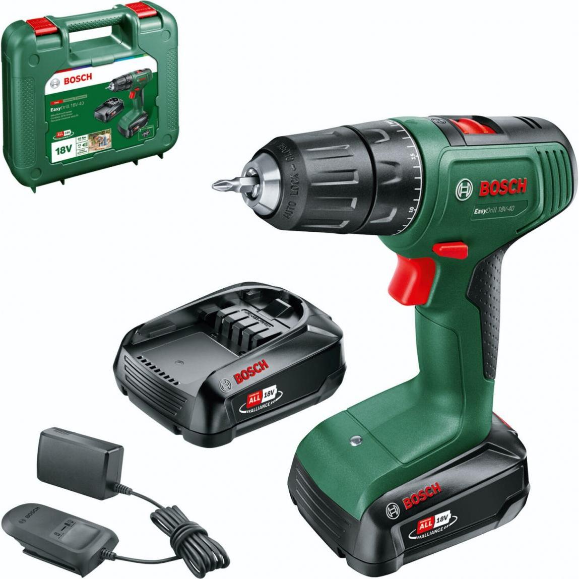 Bosch Home & Garden, Bohrmaschine + Akkuschrauber, EasyDrill 18V-40 (Akkubetrieb)