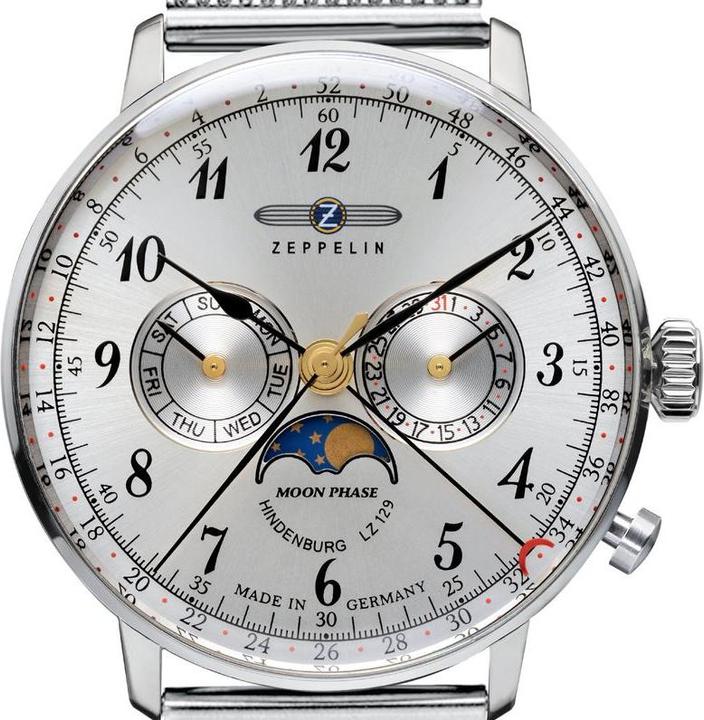 Immagine prodotto Zeppelin LZ129 Hindenburg (Orologio da polso analogico, Orologio a fase lunare, 40 mm)