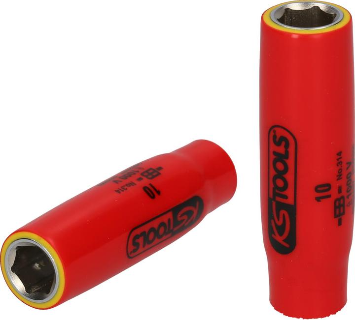 Actual product image KS Tools 1/4" socket with protective insulation, 13mm, long (13 mm)