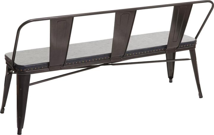 Produktbild Swisshandel24 3er Sitzbank, Garderobenbank Esszimmerbank, Kunstleder Chesterfield Industrial Gastronomie schwarz-g (153 cm)