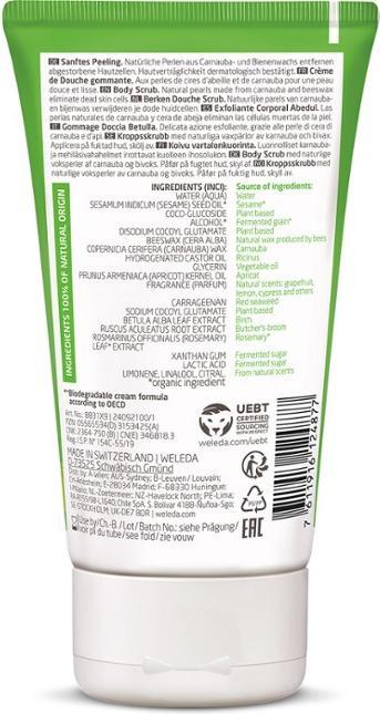 Nährwerte und Zutaten Weleda Birke Douche-Peeling (150 ml)