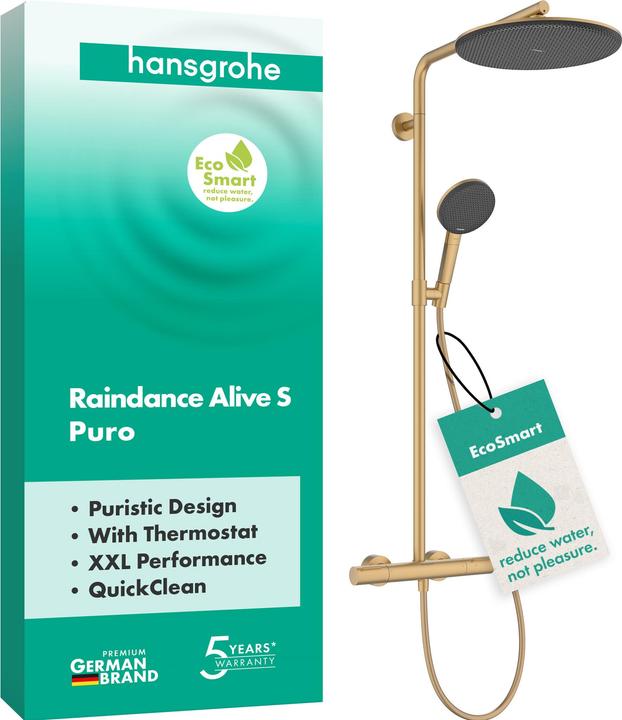 Actual product image hansgrohe Raindance Alive S PURO système de douche 300 1jet EcoSmart avec élément Ecostat, 24593140, 24593140