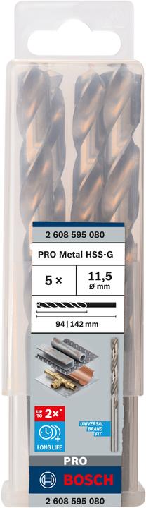 Actual product image Bosch Professional Zubehör PRO Metal HSS-G twist drill, 11.5 x 94 x 142 mm (11.5 mm)