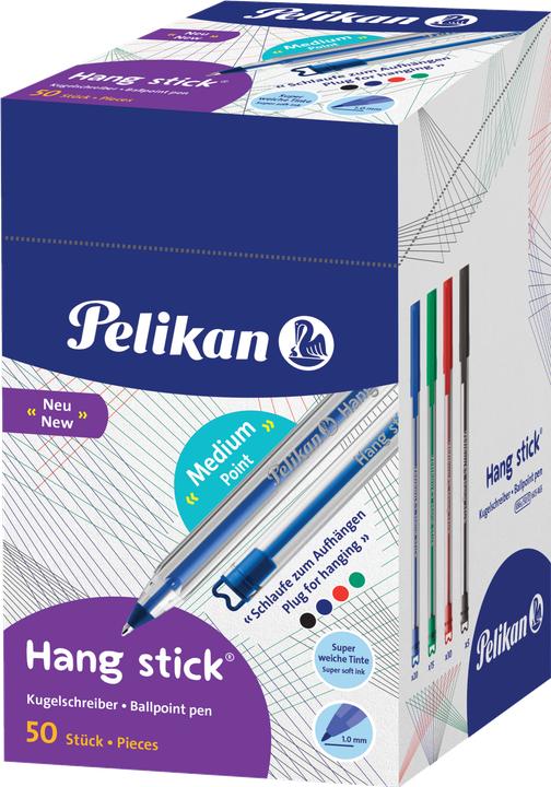 Actual product image Pelikan Biros Hang Stick 50 pcs.in (Assorted colours, 50x)