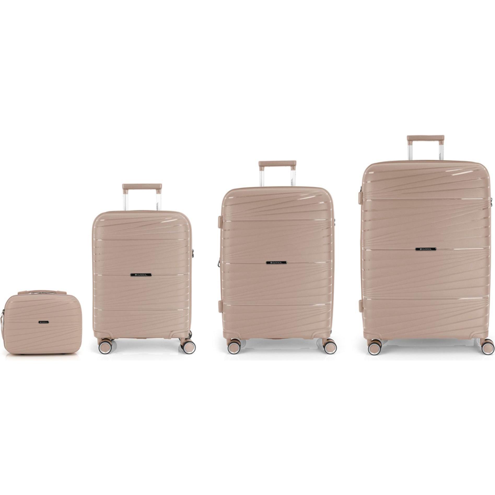 Thumbnail - Gabol, Koffer, Kiba 4 Rollen Kofferset 3-teilig mit Dehnfalte, Beige, (224 l, XL (ab 115l))
