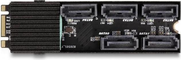 Productafbeelding Delock Converter M.2 2280 Key B+M male naar 5 x SATA met koellichaam