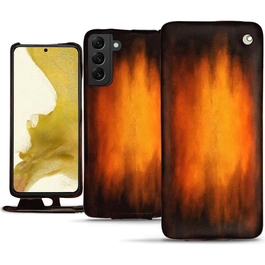 Noreve Lederschutzhülle vertikal (Samsung Galaxy S22), Smartphone Hülle, Violett