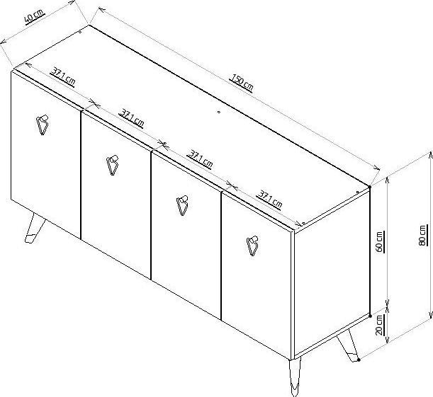 Produktbild Kalune Design Justin (150 x 40 x 80 cm)
