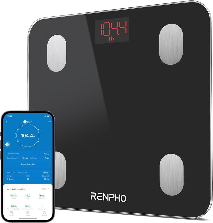 Image du produit Renpho Échelle corporelle Elis Smart Blueooth, noire (180 kg)