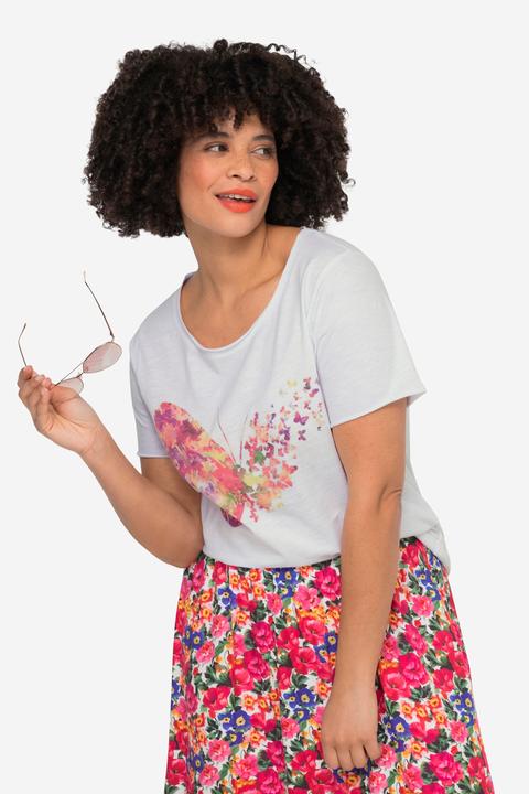 Image du produit Angel of Style T-shirt à imprimé papillons, col rond et manches courtes (54)