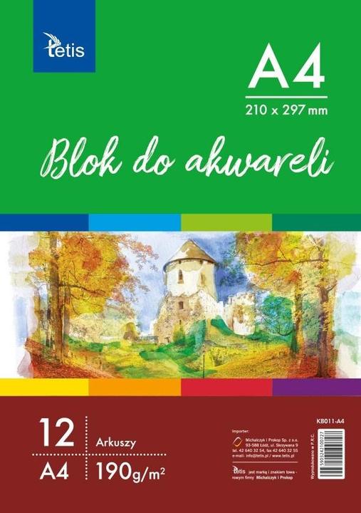 Image du produit Tetis A4-Aquarellblock mit 12 Blatt KB011-A4 (A4)