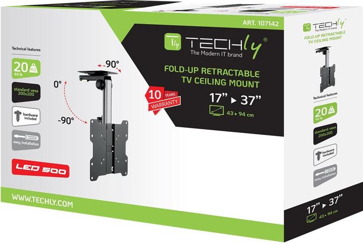 Immagine prodotto Techly Supporto da soffitto pieghevole e retrattile per TV LCD LED 17-37 (Vari)