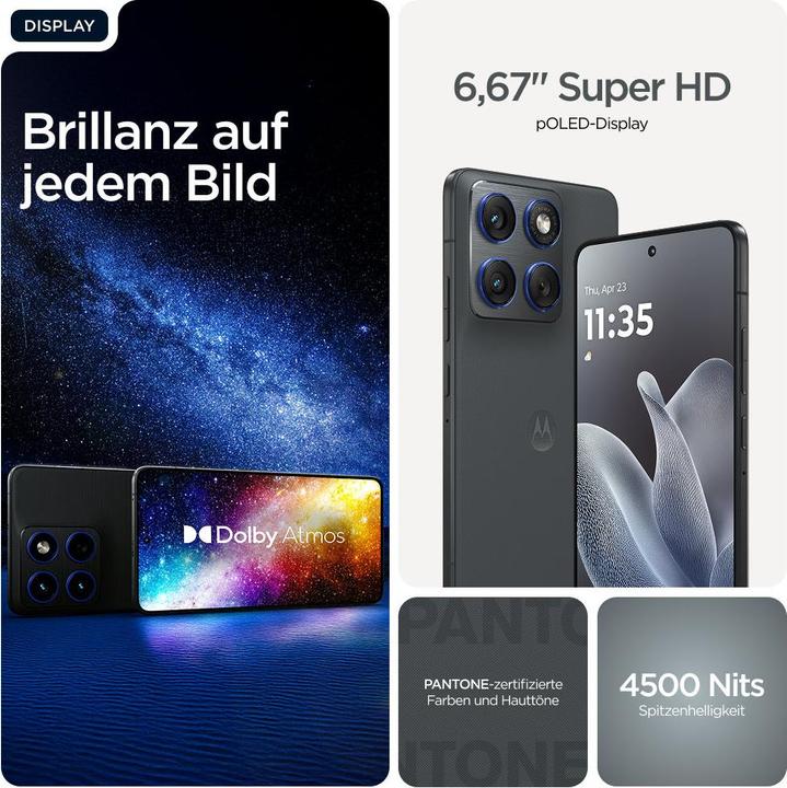 Produktbild Motorola Edge 70 (512 GB, Pantone Gadget Gray, 6.70", SIM + eSIM, 5G)