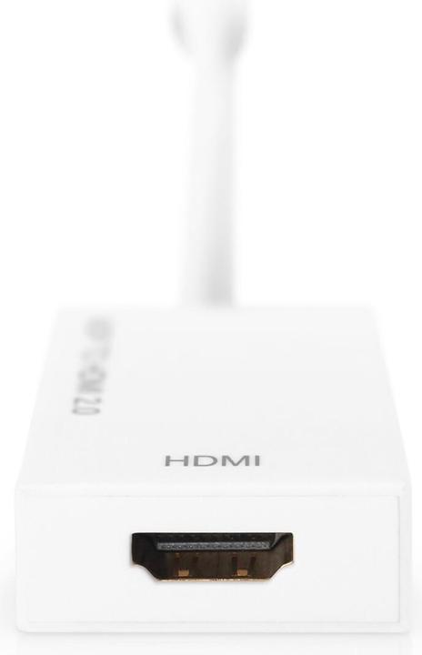 Produktbild Digitus ASSMANN DisplayPort Adapterkabel mini DP - HDMI Typ A St/Bu 0,2m HDMI Ver. 2.0 aktiv CE gold we (HDMI, 20 cm)