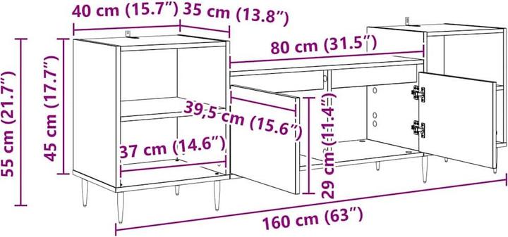 Actual product image vidaXL TV-Schränk (35 x 35 x 55 cm)