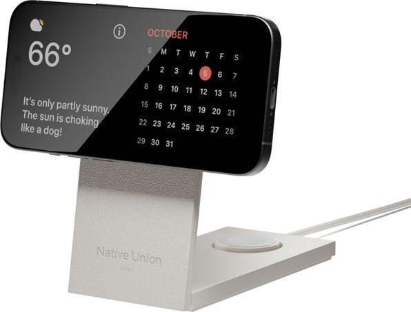 Actual product image Native Union Rise 3-In-1 Qi2 Wireless Charger Sandstone (15 W)