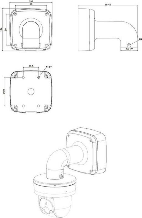 Produktbild Dahua PFB302S Wandhalterung Wasserdicht 21210079 (Montage-Kit)