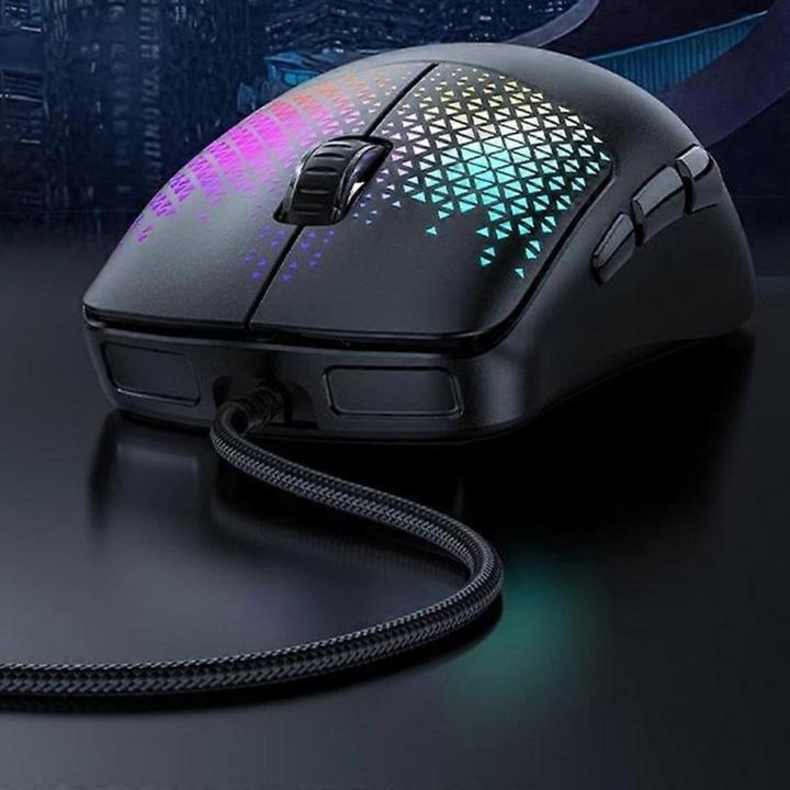 Actual product image Yesido Wired Gaming Mouse KB32, RGB, 7200DPI, Black (Cable)