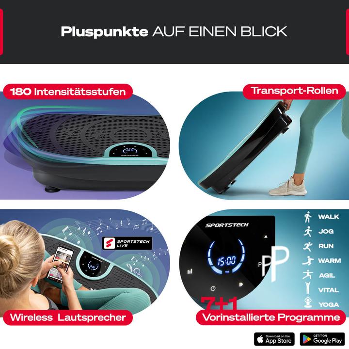 Image du produit Sportstech Vibrationsplatte VP250 Türkis