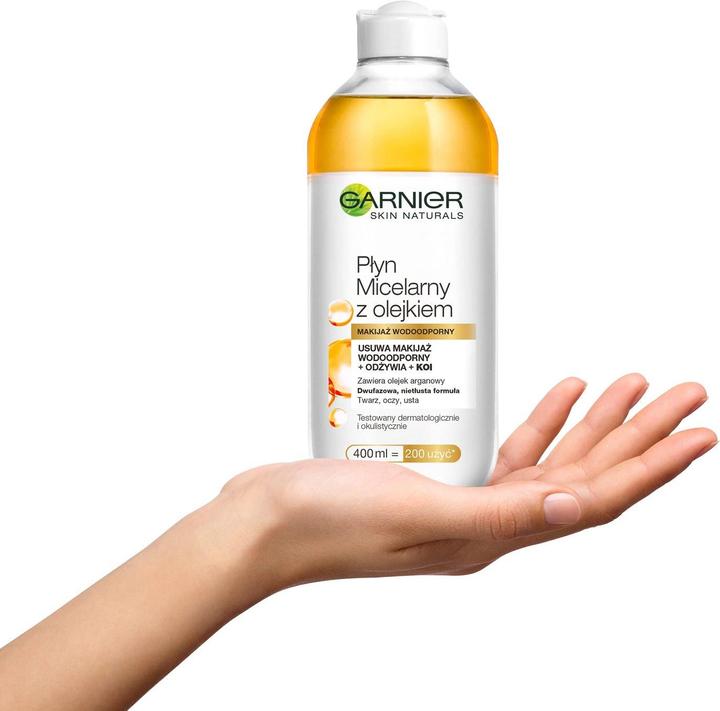 Produktbild Garnier Skin Naturals two-phase micellar water with argan oil 400ml (Mitesserentferner, 400 ml)