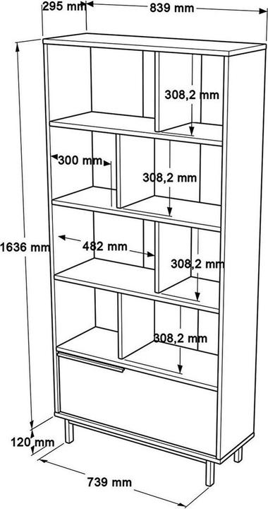 Immagine prodotto Skye Decor Bookshelf (83.90 x 29.50 x 175.60 cm)