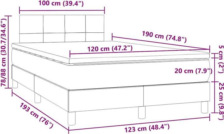 Image du produit vidaXL Boxspringbett (120 x 190 cm)
