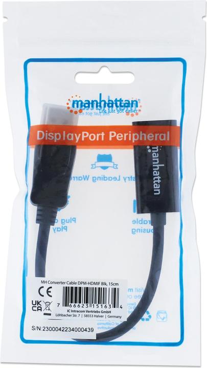 Immagine prodotto Manhattan DisplayPort chiuso (0.20 m, DisplayPort, 1.1)