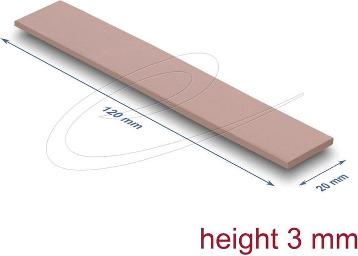 Produktbild Delock Wärmeleitpad 120 x 20 x 3 mm für M.2 Module 3,0 W/mK (3 mm, 3 W/m K)