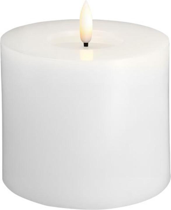 Konjac Sponge Moods & More MM LED pillar candle, Silk, Melted, Classic white, 99x100 mm