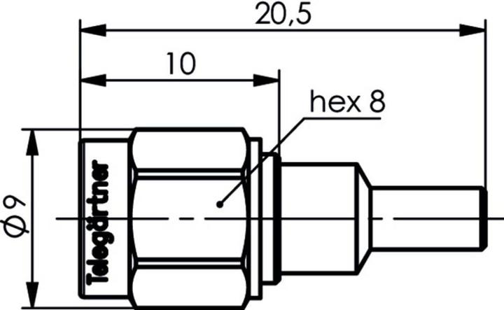 Actual product image Telegärtner J01150B0601 J01150B0601 SMA connector plug, straight 50? 1 pc.