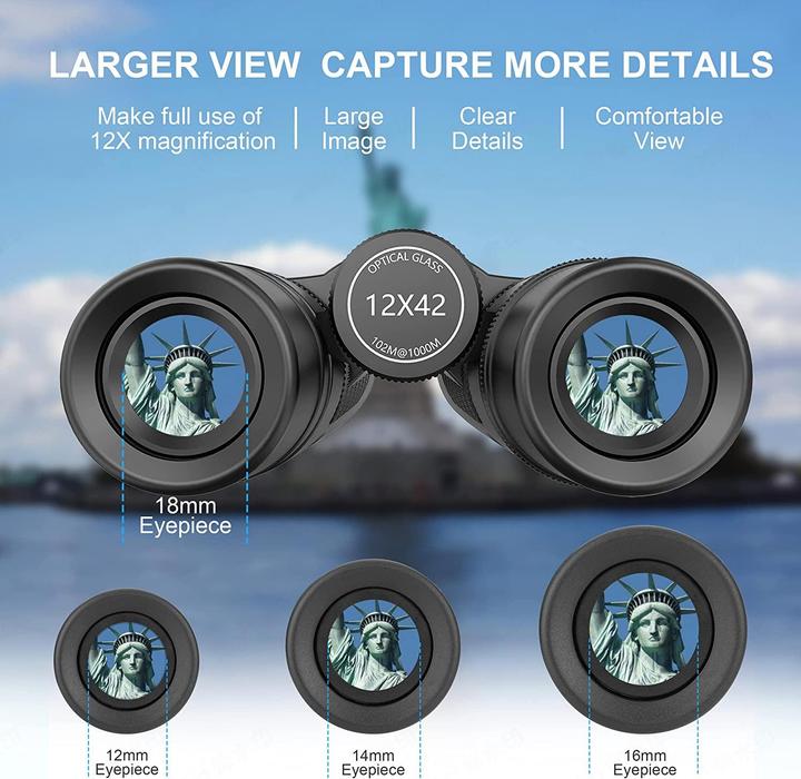 Image du produit Adasion Jumelles avec adaptateur pour téléphone portable & trépied (12x, 42 mm)