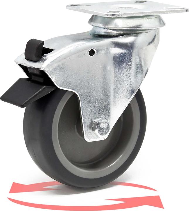 Image du produit Wiltec Kit 4x Roulettes pivotantes 75mm avec Frein Plastique Plaque de montage 75kg/roue Transport Meuble
