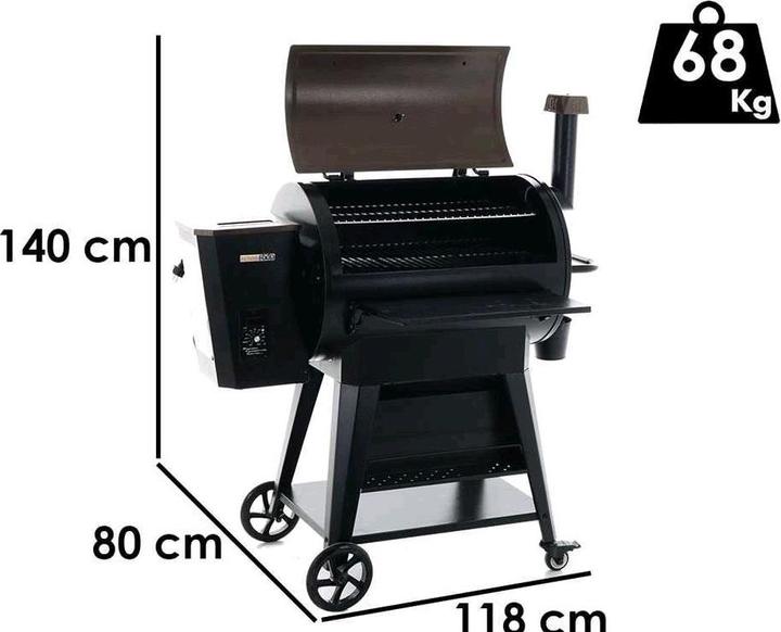Immagine prodotto Royal Food RFPB 3570 Griglia a pellet con griglia in acciaio inox Superficie di cottura 72x49 cm