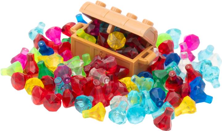 Produktbild LEGO Edelsteine Diamanten Juwelen Schatz + braune Schatztruhe - 30153 NEU! Teile 102x (30153, LEGO Classic, LEGO Minifiguren)