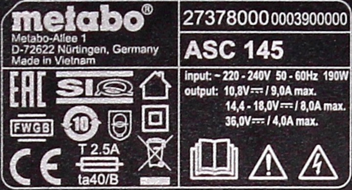 Actual product image Metabo Basis-Set (18 V)