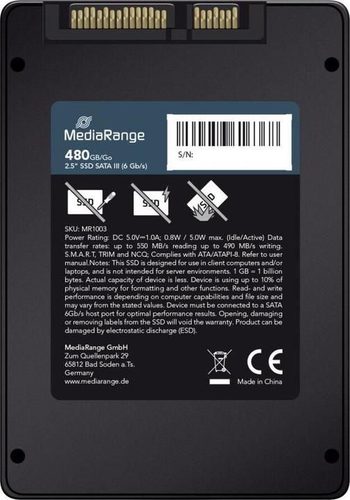 Produktbild MediaRange MR1003 (480 GB, 2.5")
