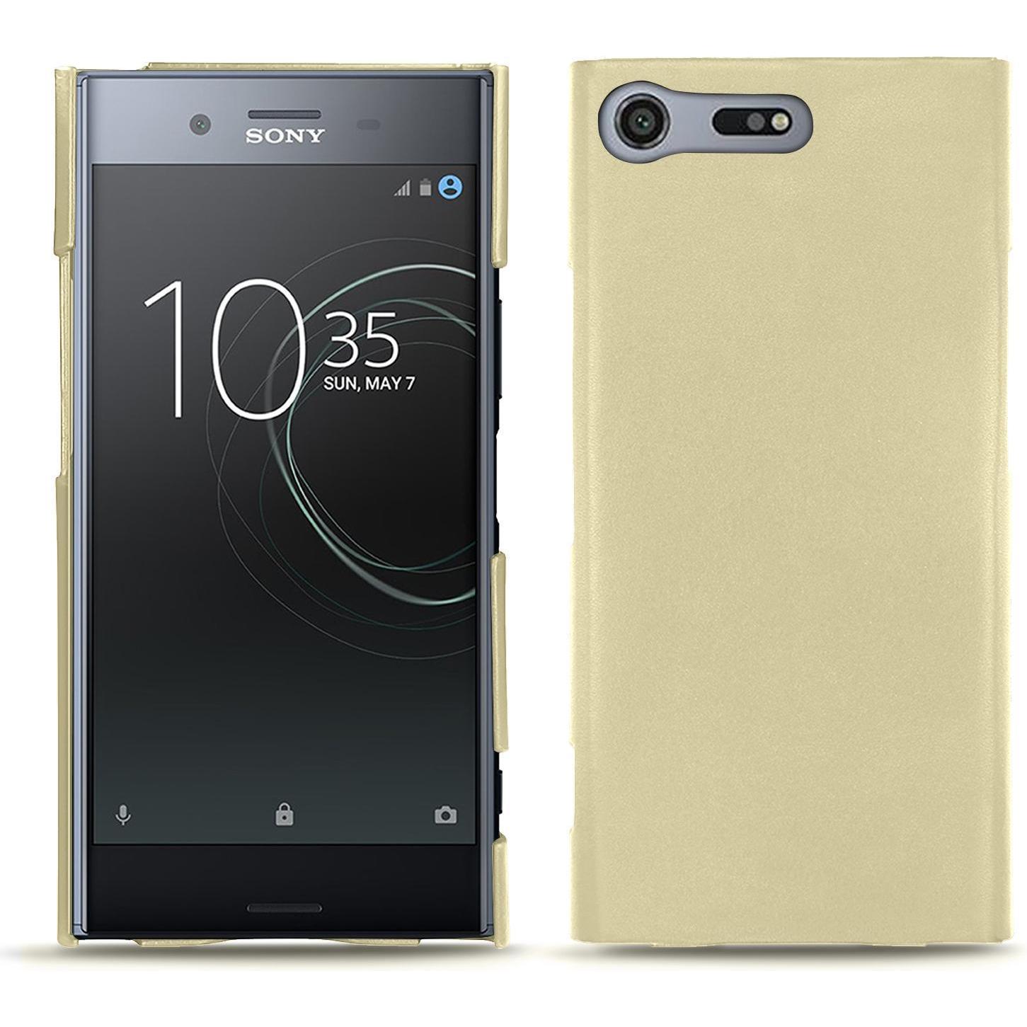 Noreve Lederschutzhülle (Sony Xperia XZ Premium), Smartphone Hülle, Beige