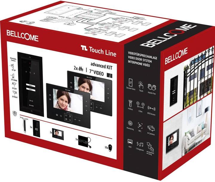 Bellcome Video deurintercom d 7" Kit 2 Familie (Bedraad)