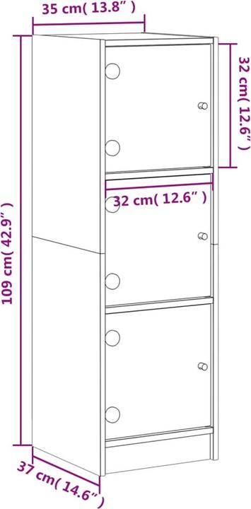 Image du produit vidaXL Highboard (37 x 35 x 109 cm)