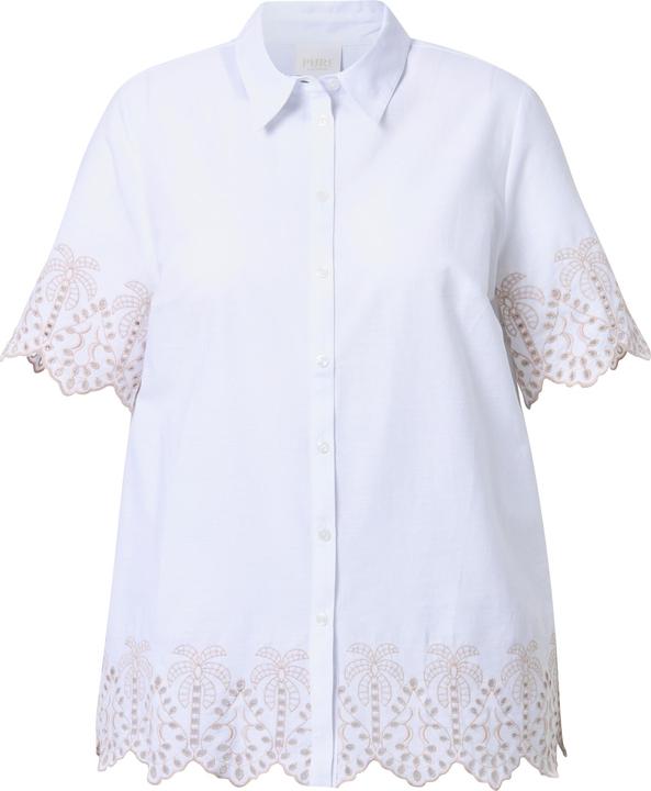 Immagine prodotto Ulla Popken Maglia in cotone biologico con palme, collo da camicia e mezze maniche (58)
