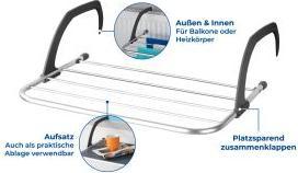 Image du produit Wenko Wäscheständer und Ablage 2in1 Gesamttrockenlänge: 3 m