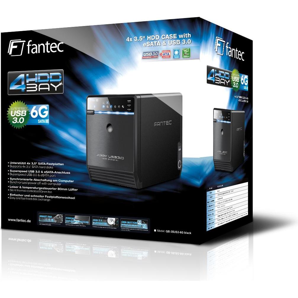 Thumbnail - Fantec QB-35US3-6G (3.5"), Festplattengehäuse, Schwarz