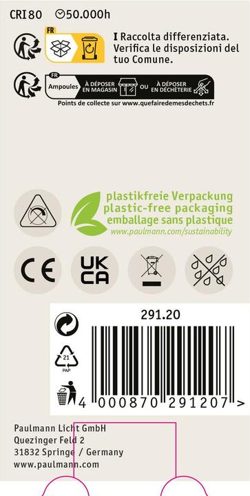 Produktbild Paulmann AGL Eco-Line Filament (E27, 2.50 W, 525 lm, 1 x, A)