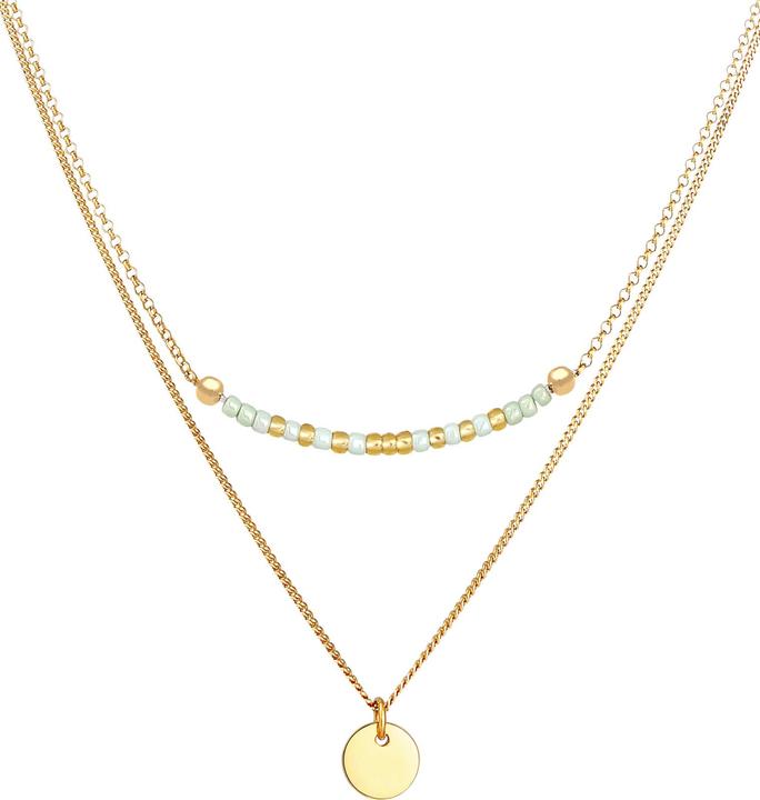 Produktbild Elli Layer, Multi-Color, Perle, Perlenkette, Plättchen (Glas, Plastik, No Stein, 925er Sterling Silber, 38 cm)