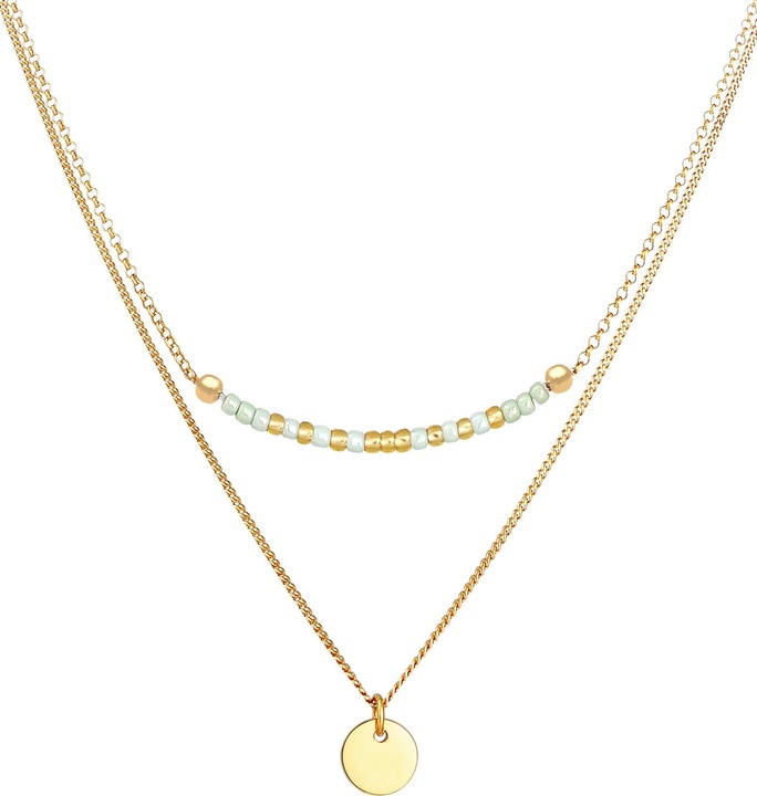 Immagine prodotto Elli Strato, Multicolore, Perla, Collana di perle, Piastrina (Vetro, Plastico, Nessuna pietra, Argento 925, 38 cm)