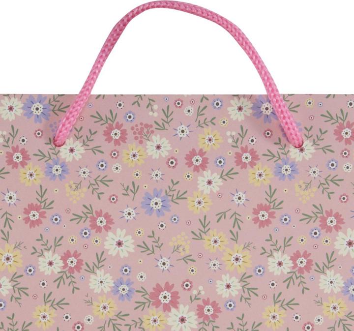 Produktbild Idena Geschenktasche Blumen Kraftpapier 140g/m² pink 25x34,5x8,5cm