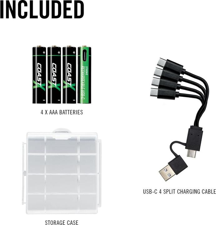 Image du produit Coast Zithion-X USB-C (4 pcs, AAA, 750 mAh)