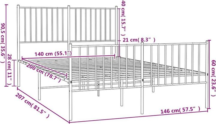 Image du produit vidaXL Bettgestell (140 x 200 cm)