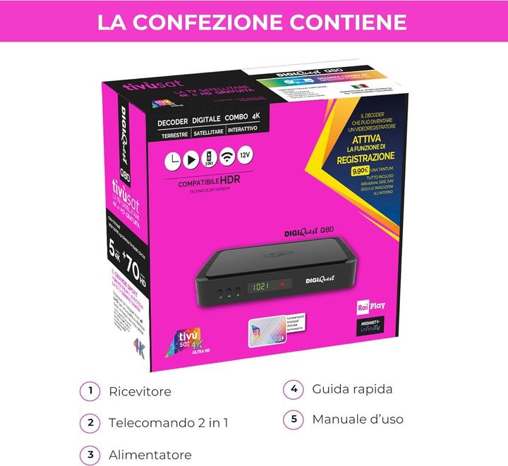 Produktbild Digiquest TivuSat Q80 UHD Decoder (DVB-S2, DVB-T2, CI-Schacht)