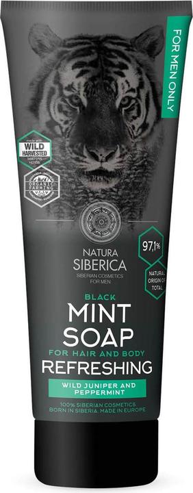 Image du produit Natura Siberica Savon rafraîchissant à la menthe noire pour les cheveux et le corps (200 ml)
